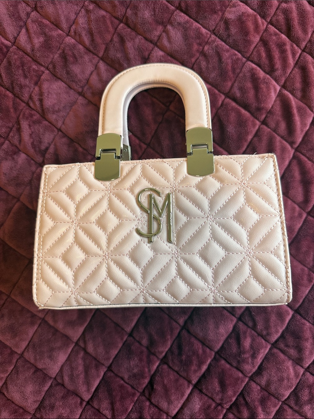 Steve Madden Quilted Top-Handle Women’s Bag in Baby Pink